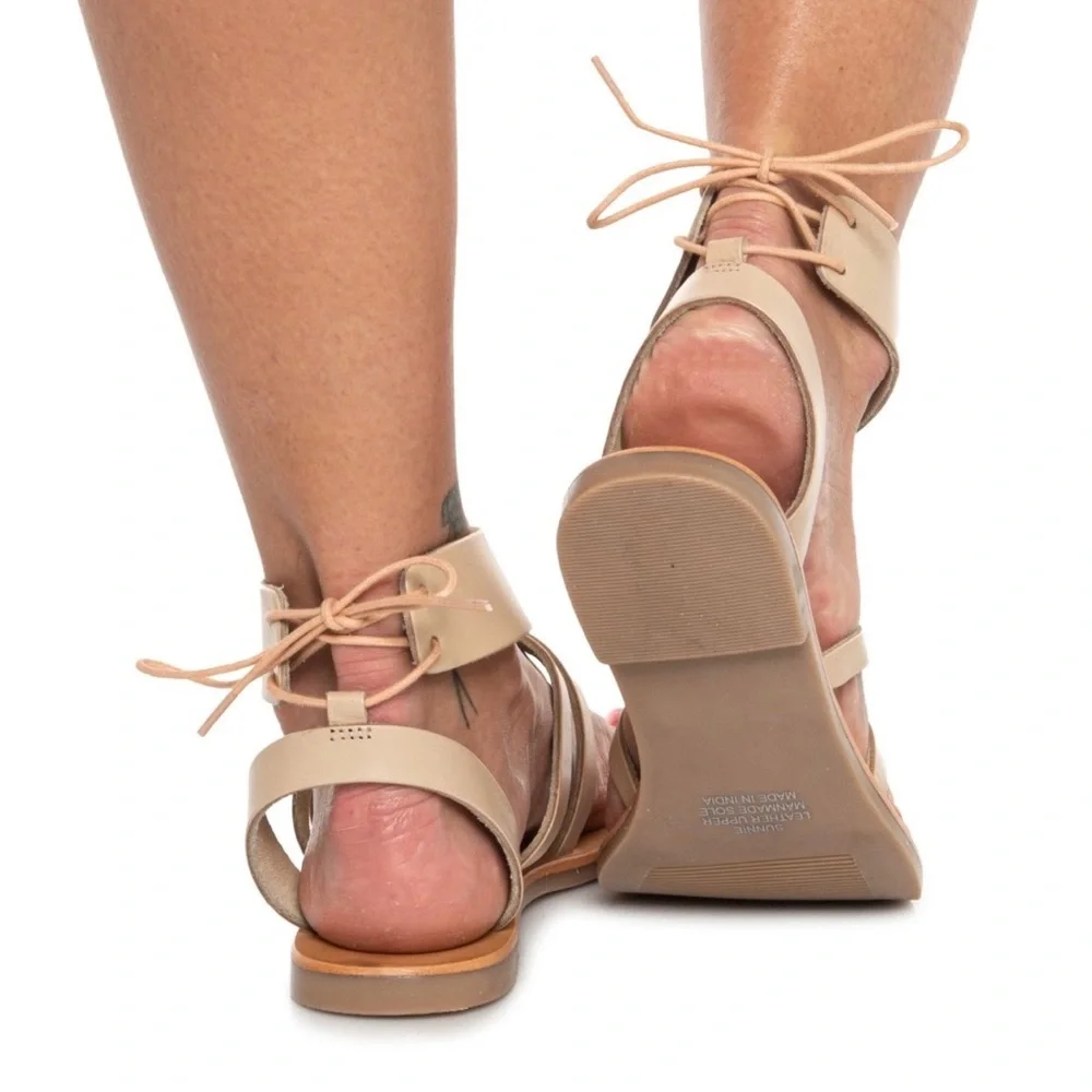 NIB Matisse Sunnie Gladiator Leather Sandal Natural - Picture 2 of 15